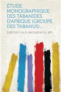 étude monographique des tabanides d'Afrique, couverture, 1873